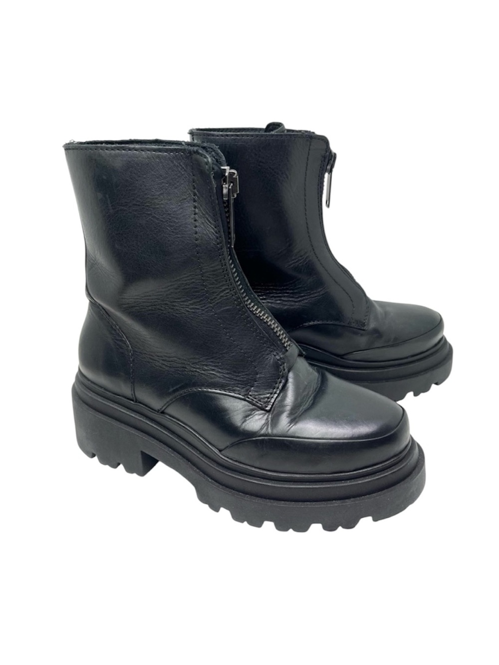 Thursday Women's Ryder Platform Chunky Combat Moto Black Boots